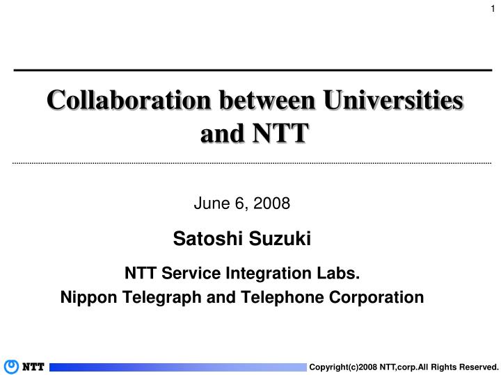 collaboration between universities and ntt