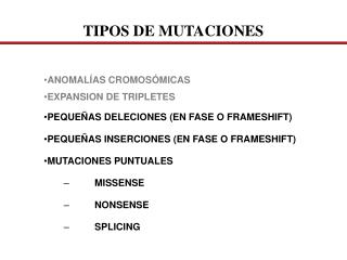 tipos de mutaciones