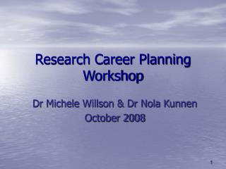 Research Career Planning Workshop