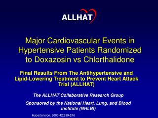 Major Cardiovascular Events in Hypertensive Patients Randomized to Doxazosin vs Chlorthalidone