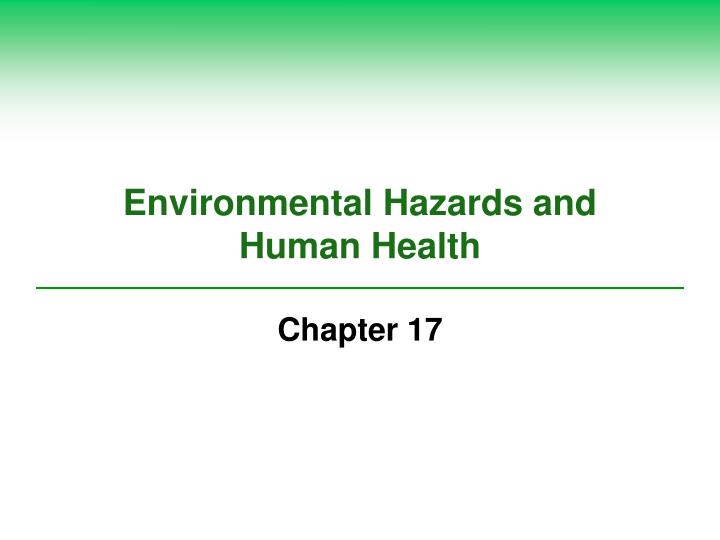 environmental hazards and human health