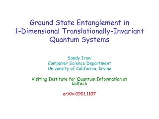 Ground State Entanglement in 1-Dimensional Translationally-Invariant Quantum Systems