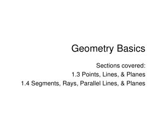 Geometry Basics