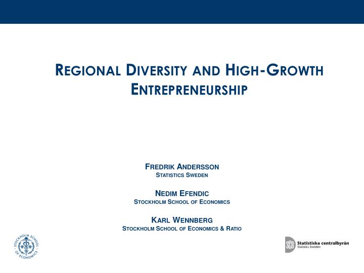 regional diversity and high growth entrepreneurship