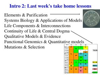 Intro 2: Last week's take home lessons