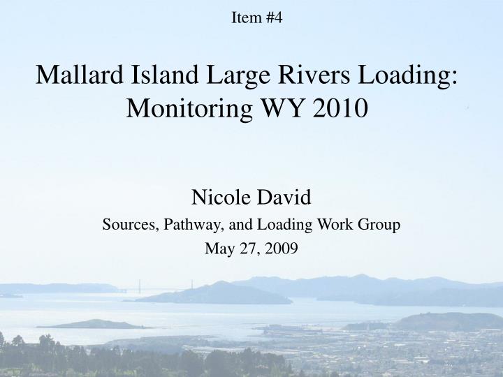mallard island large rivers loading monitoring wy 2010
