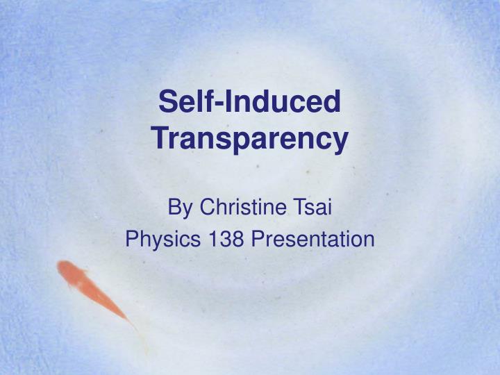 self induced transparency