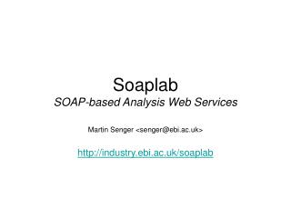 Soaplab SOAP-based Analysis Web Services