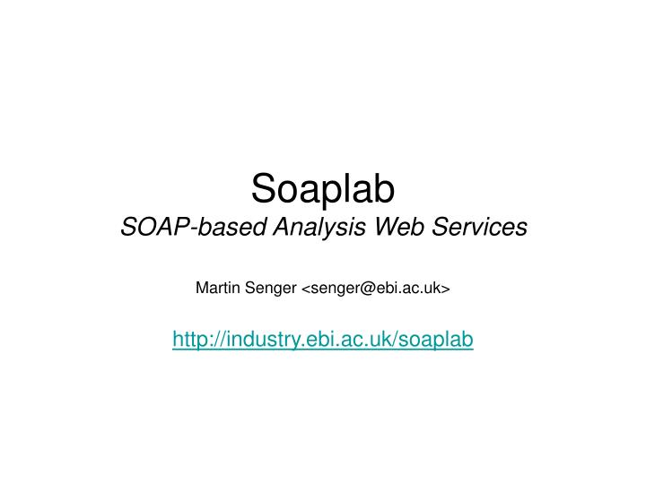 soaplab soap based analysis web services