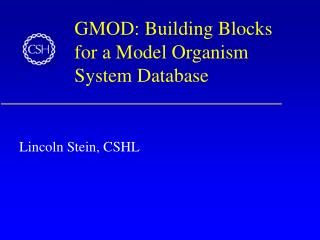 GMOD: Building Blocks for a Model Organism System Database