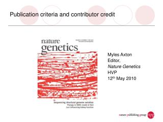 Publication criteria and contributor credit