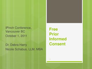 Free Prior Informed Consent