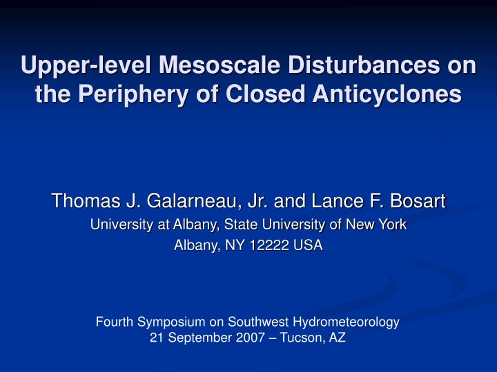 upper level mesoscale disturbances on the periphery of closed anticyclones