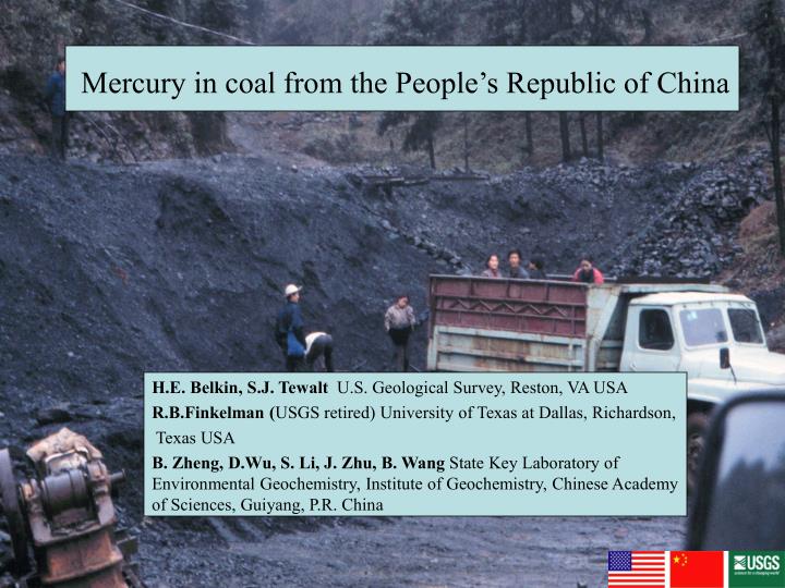 mercury in coal from the people s republic of china