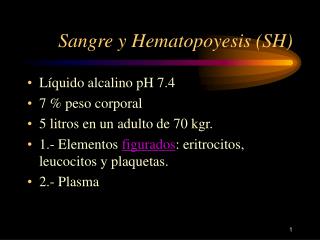 sangre y hematopoyesis sh