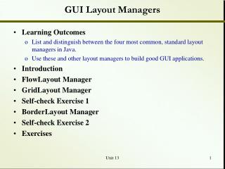 GUI Layout Managers