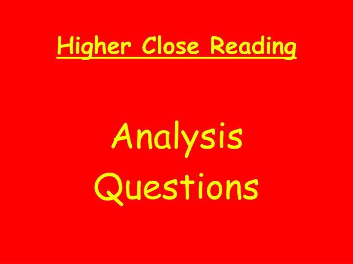 higher close reading
