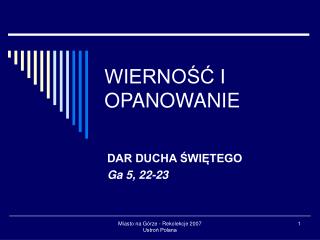 wierno i opanowanie