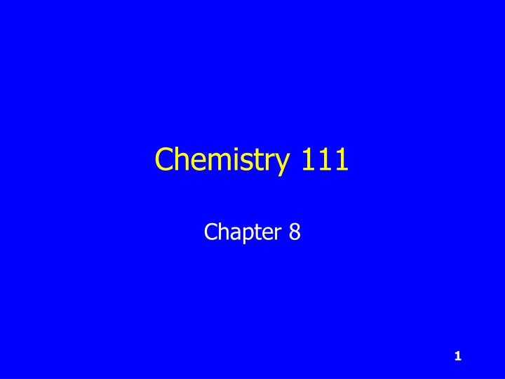 chemistry 111