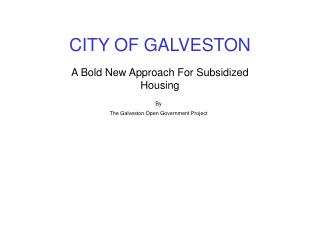 CITY OF GALVESTON