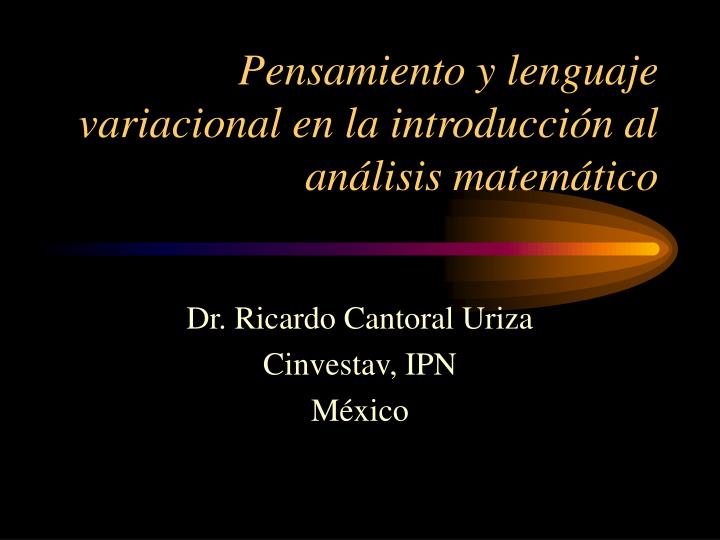 pensamiento y lenguaje variacional en la introducci n al an lisis matem tico