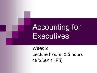 Accounting for Executives