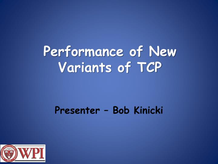 performance of new variants of tcp