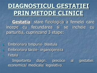 DIAGNOSTICUL GESTATIEI PRIN METODE CLINICE