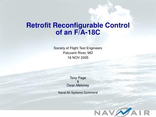 Retrofit Reconfigurable Control of an F/A-18C