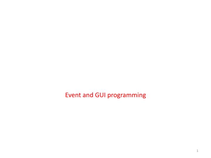 event and gui programming