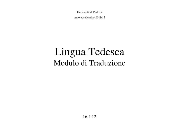 lingua tedesca modulo di traduzione