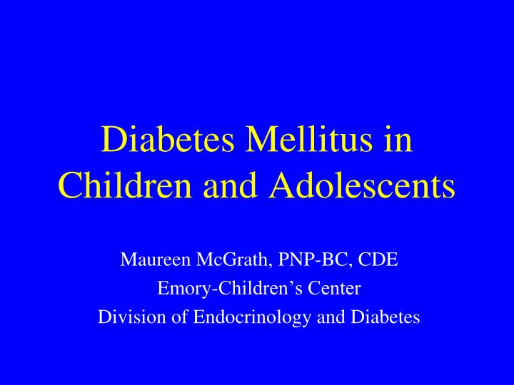 diabetes mellitus in children and adolescents