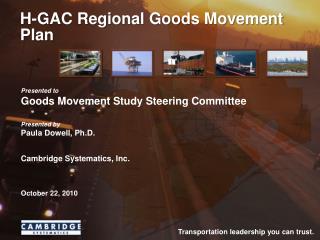 H-GAC Regional Goods Movement Plan