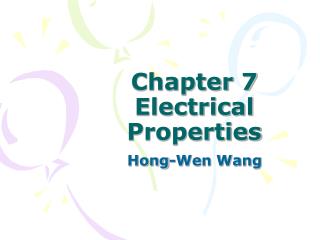 Chapter 7 Electrical Properties