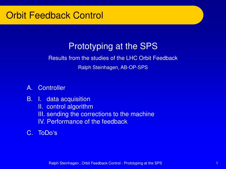 orbit feedback control