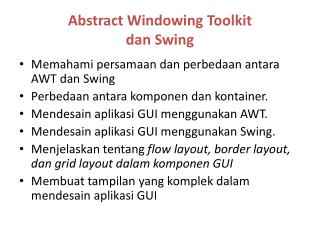 Abstract Windowing Toolkit dan Swing