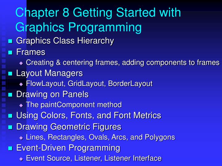 chapter 8 getting started with graphics programming