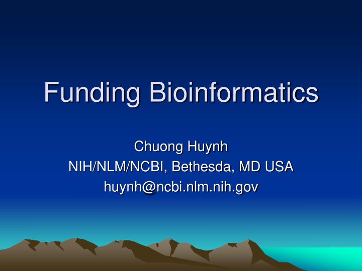 funding bioinformatics