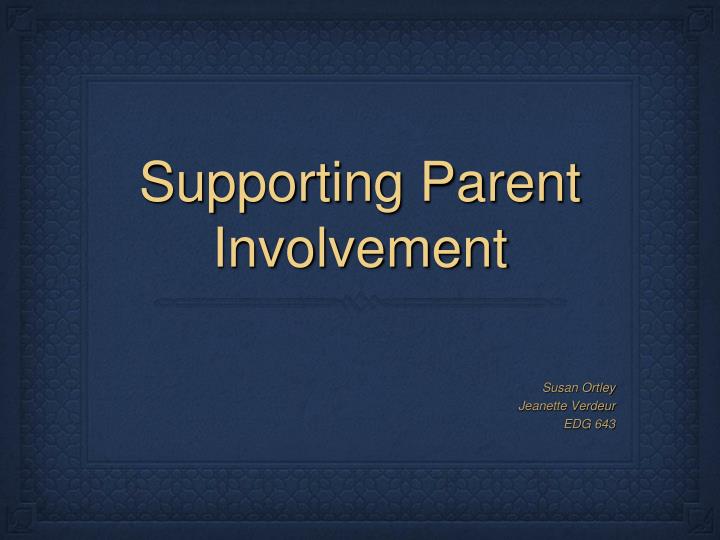 supporting parent involvement