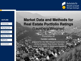 Market Data and Methods for Real Estate Portfolio Ratings (Lausberg/Wiegner)