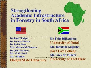 Strengthening Academic Infrastructure in Forestry in South Africa