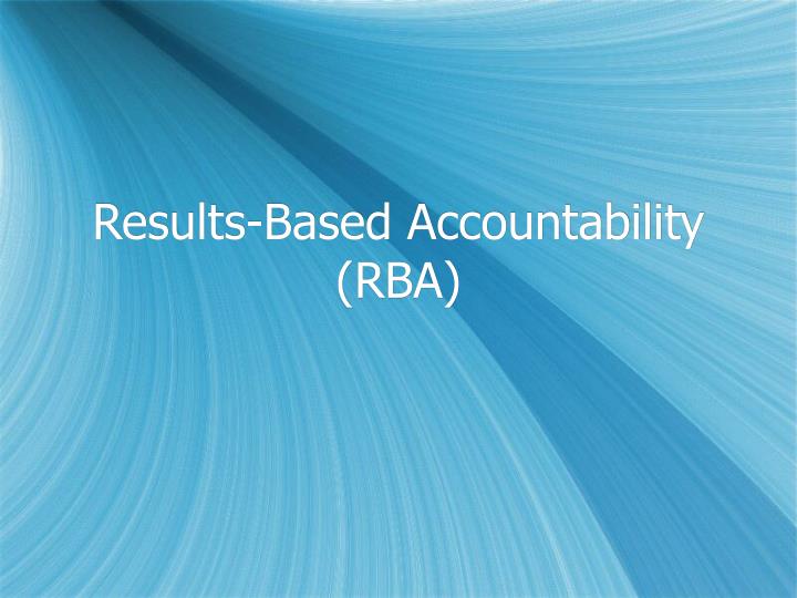 results based accountability rba