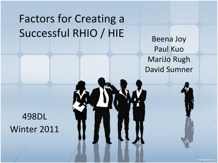 factors for creating a successful rhio hie