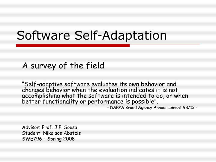 software self adaptation