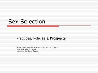 Sex Selection
