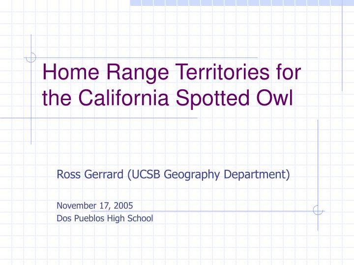 home range territories for the california spotted owl