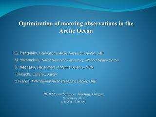 Optimization of mooring observations in the Arctic Ocean