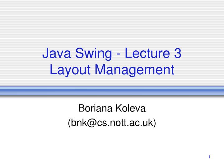 java swing lecture 3 layout management