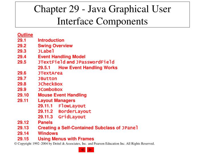 chapter 29 java graphical user interface components