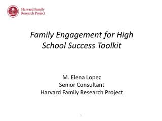 Family Engagement for High School Success Toolkit